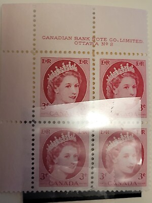 #ad 1954 Canada Post 3c Queen Elizabeth II Wilding Portrait 339iii Stamp C $135.00