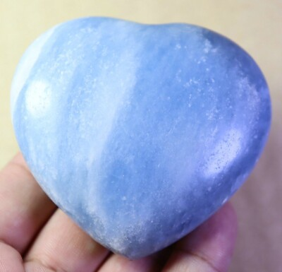 #ad 231g Natural Polished Blue Celestite Quartz Crystal Gem Heart Mineral Specimen $16.79
