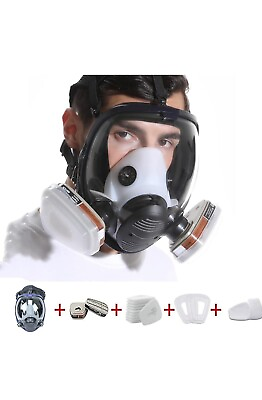 #ad Full Face Organic Vapor Gas Respirator Mask Cover Reusable 17IN1 Paint Chemical $27.27