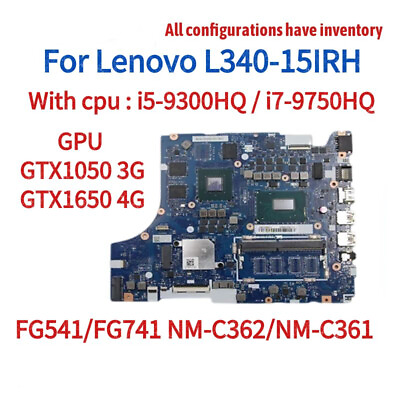 #ad For Lenovo L340 15IRH Motherboard.NM C362 W I5 I7 CPU GTX1050 3G.GTX1650 4G.GPU $158.40