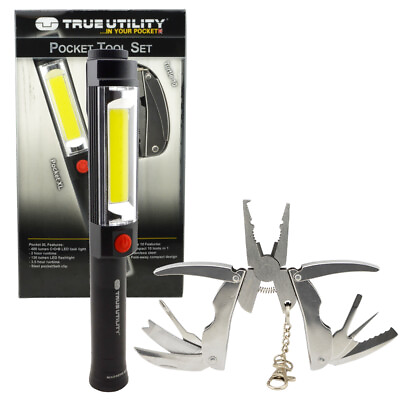 #ad True Utility Pocket Gift Tool Set 400 Lumen LED Task Light amp; 10 in 1 Multi Tool $8.99