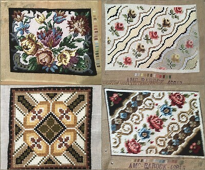 #ad Vintage Cottagecore Floral amp; Geometric Needlepoint Pillow Canvases You Choose $12.95