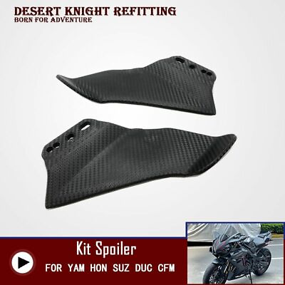 #ad Motorcycle Winglet Aerodynamic Wing Kit Spoiler Rear View Mirror Fixed UNIVERSAL $64.90