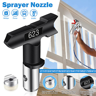 #ad Airless Spray Gun Tips Nozzle For Paint Sprayer Tool 211 315 519 623 Series $24.99