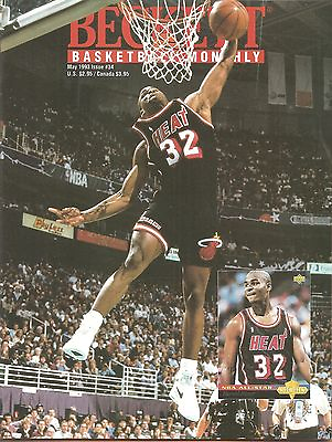 #ad Beckett Basketball Monthly Mayl 1993 Harold Miner cover Hakeem Olajuwon back $2.49