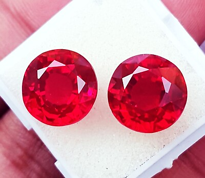 #ad #ad 18 Ct Natural Bloody Red Ruby Round Cut Certified Loose Gemstone Pair H04 $14.50