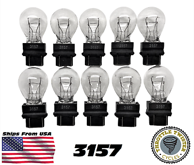 10 Pack 3157 Clear White Tail Signal Brake Light Bulb Lamp FAST USA Shipping $9.95