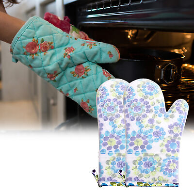 #ad 1 Pair Oven Gloves Soft Versatile Silicone Heat Resistant Oven Gloves Protective $18.80