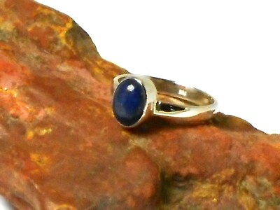 #ad Blue Oval Lapis Lazuli Sterling Silver 925 Gemstone Ring GBP 17.99