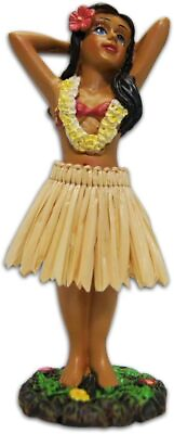 #ad Hula Girl Posing Mini Dashboard Doll 4quot; Hand Painted Miniature Hawaiian Hawaii $15.99