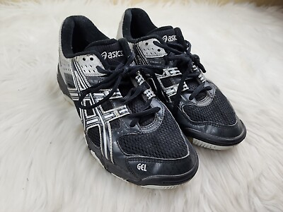 #ad Asics Gel Rocket 7 B053N Black Silver Running Shoes Lace Up Women#x27;s Size 8 $17.99