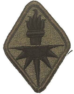 #ad US Army Patch OD Military Intelligence School Center Hook Embroidered Military $3.00