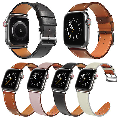 #ad Genuine Leather Band for Apple Watch Series 6 5 4 3 2 1 38mm 40mm 42mm 44mm SE $13.99