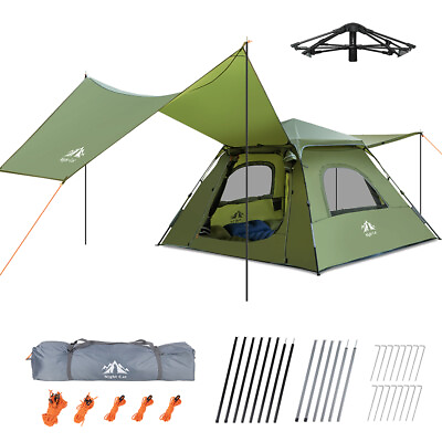 #ad 2 3 People Instant Pop Up Tent Automatic Outdoor Telescopic Stick Camping Hiking $149.98