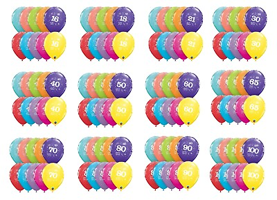 #ad Qualatex Milestone Ages Tropic Latex Balloons 11quot; Inch Pack of 25 Birthday Party GBP 12.95