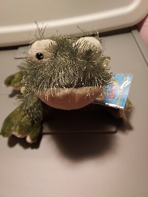 #ad Ganz Webkinz Plush Frog Shaggy Green Stuffed Animal Toy With Code Fluffy HM001 $9.98