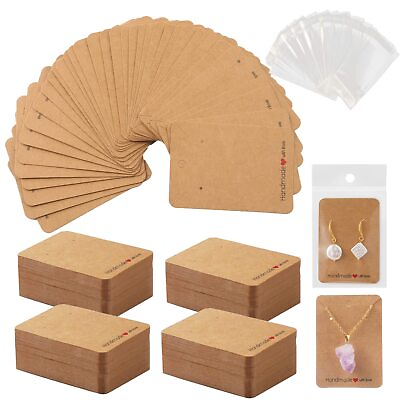 #ad 200 Pcs Earring Display Cards with 200 Jewelry Packaging for Earrings Necklace $13.09