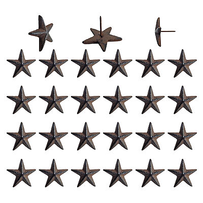 #ad 24 Cast Iron 1 3 4 inch Texas Star Nails Tacks Rustic Western With 1 inch Nail $59.95
