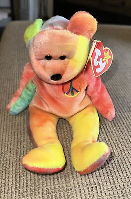 #ad TY Peace Bear Beanie Baby #102 PE PELLETS Original 1996 Excellent condition $99.99