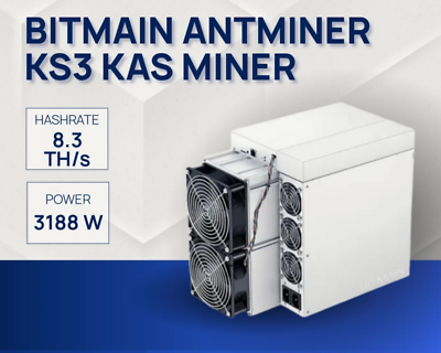 Bitmain ANTMINER KS3 8.3T 3188W KHeavyHash Algorythm KAS Miner BTC BCH Miner $39999.00