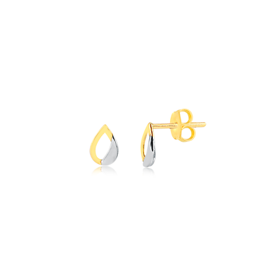 #ad 18 K Yellow Gold with Rhodium Duo Drop earrings for women girls and kids. $85.20