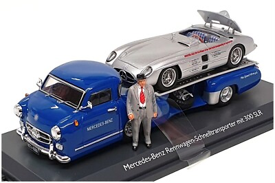 #ad Schuco 1 43 Scale 45 037 6800 Mercedes Benz Transporter amp; 300 SLR With Figure GBP 109.99