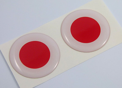 #ad Japan flag Round domed decal 2 emblem Car bike stickers 1.45quot; PAIR $5.99
