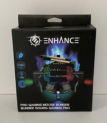 #ad ENHANCE Pro Gaming Mouse Bungee Cable Holder 4 Port USB Hub amp; 7 LED Modes $17.99
