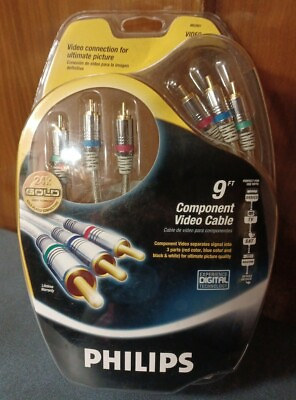 #ad Philips 9 ft. Component Video Cable 24k Gold Plated Connections $8.95