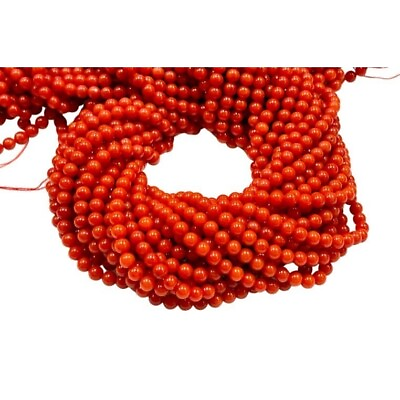 #ad #ad Natural Red Coral Gemstone 4mm Round Beads Strands Full 15.5quot; Long Strands $3.49
