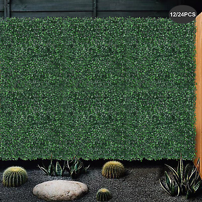 #ad Artificial Boxwood Panel UV Outdoor Privacy Fence Decor 12 24pcs Wall Panels $55.00