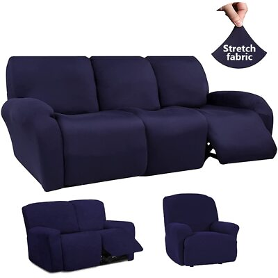 #ad 1 2 3 Seater Recliner Sofa Cover Elastic Armchair Cover Stretch Protector Cover $64.86
