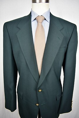 #ad 1976 1994 Jack Nicklaus Solid Green Wool Two Button Sport Coat Size: 44L $74.00