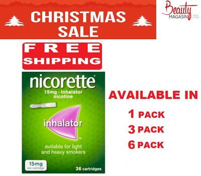 #ad Nicorette Inhalator 15 mg 36 Cartridges Stop Smoking Aid FREE SHIPPING $237.99