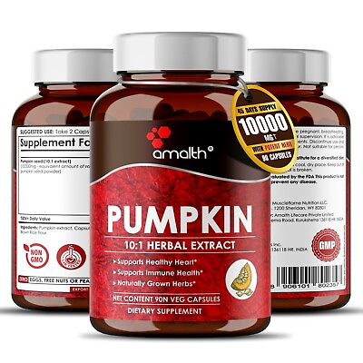 #ad Pumpkin Seed Extract Powder Immunity Heart Support 10000mg Capsules 90 Count $15.12