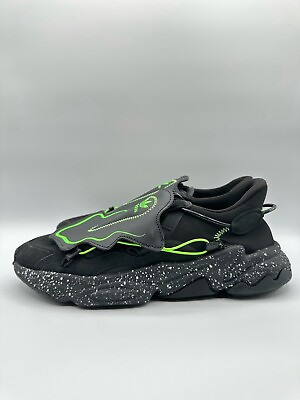 #ad Adidas Men’s Ozweego Original Size 8.5 Core Black Grey Neon Green FZ1955 $54.99