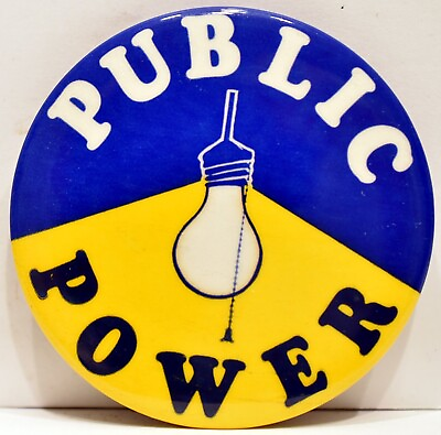 #ad 1970s Public Power PGamp;E Nationalize Pacific Gas And Electric Company Protest Pin $19.25