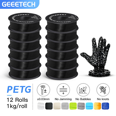 #ad Geeetech 12rolls 12KG PETG 3D Filament 1.75mm For 3D Printer Printing Consumable $188.93