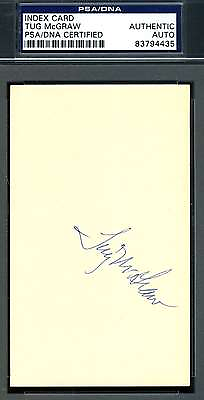 #ad Tug Mcgraw Psa dna Signed 3x5 Index Card Authenticated Autograph $48.99