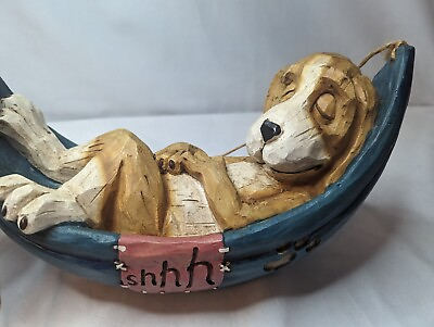 #ad Cute Sleeping Dog Wooden Hanging Figure $24.99
