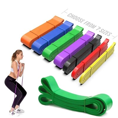 #ad Heavy Duty Resistance Bands Set 7 Loop for Gym Exercise Pull up Fitness Workout $10.97