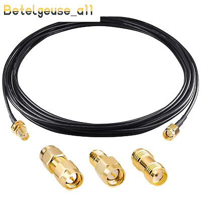 #ad SMA Male to Female Bulkhead RF Coaxial Cable RG174 with 3PCS RF Coax SMA Adapter $8.99