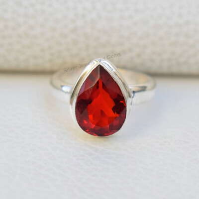 #ad Handmade 925 Sterling Silver Natural Garnet Gemstone Ring Jewelry FreeShip $30.41