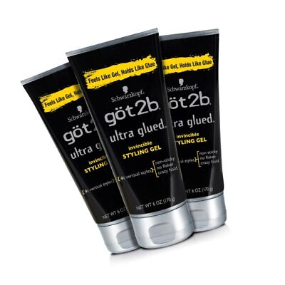 #ad Got2b Ultra Glued Invincible Styling Hair Gel 6 oz Count of 3 $15.99