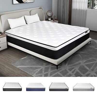 #ad 10quot;12quot;14quot; Twin Full Queen King Size Mattress in a Box Hybrid Spring Memory Foam $340.52