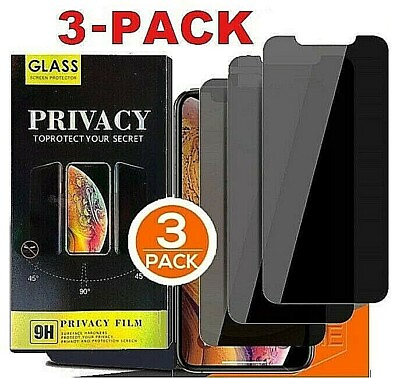 #ad 3PK iPhone 15 14 13 12 11 Pro Max XR Privacy Anti Spy GLASS Screen Protector $8.99