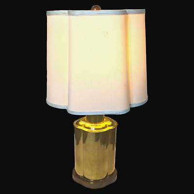 #ad Vintage Leonard R Foss Gold Etched 4 leaf Clover Shaped Lamp amp; Shade MCM Regency $69.99