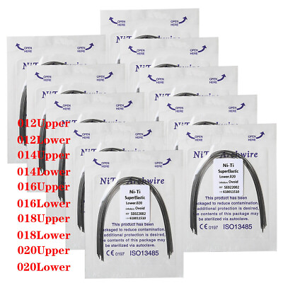 #ad 100pcs 10pack Dental Orthodontic Super Elastic Niti Arch Wire Round Ovoid Form $9.80