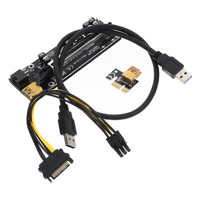 #ad PCI E 1x to 16x Adapter PCIe Riser Card Computer Accessories Cable $12.40