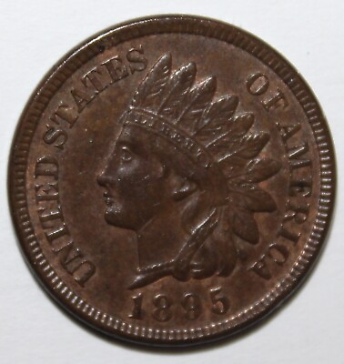 #ad 1895 Indian Head Cent Brown 95% Copper 5% Tin and Zinc **Free Shipping ** $78.75